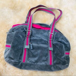 EXPRESS duffle style velour shoulder bag purse
